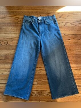 Frame Le Slim Palazzo Jeans In Geneva Wash Size 30 High Rise Wide Leg $298